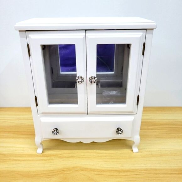 Pottery Barn Kids White Wooden Jewelry Music Box Mirrored Cabinet - Picture 1 of 17